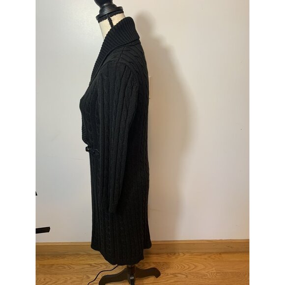 Calvin Klein Sweater Dress Black Color Size Large Long Sleeves Knit For Women - Picture 3 of 5